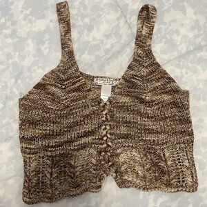Brown Knit Tank Top by Jolt & Joy